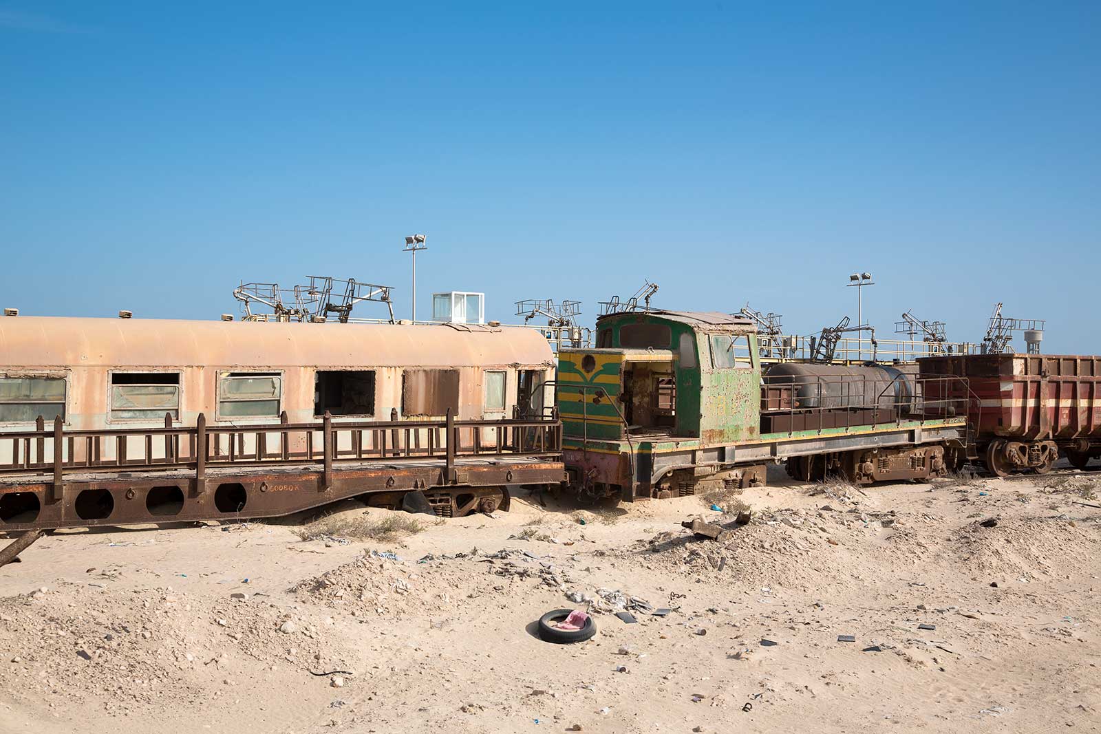 Wrecks are a normal sight when riding through Mauritania on the Iron Ore Train.