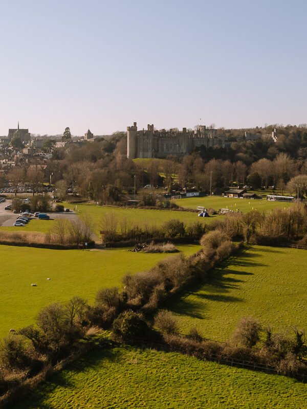 View of Arundel Castle on the country walk 