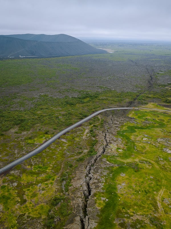 Grjotagja Fissure from a drone
